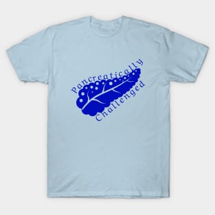 Pancreatically challenged - Dark Blue diabetes awareness T-Shirt